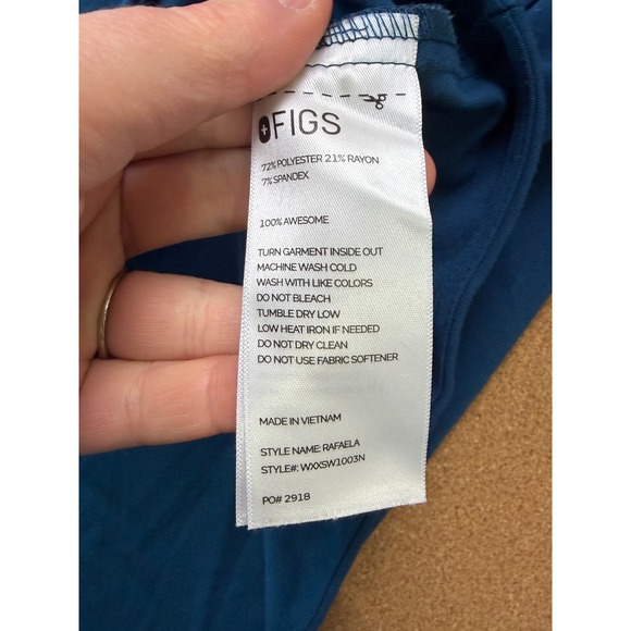 FIGS Rafaela Scrub Top Women Medium Blue Sleeveless Mandarin Collar Medical - Picture 4 of 8